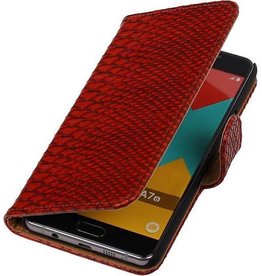 Slang Bookstyle Hoes voor Samsung Galaxy A7 (2016) A710F Rood