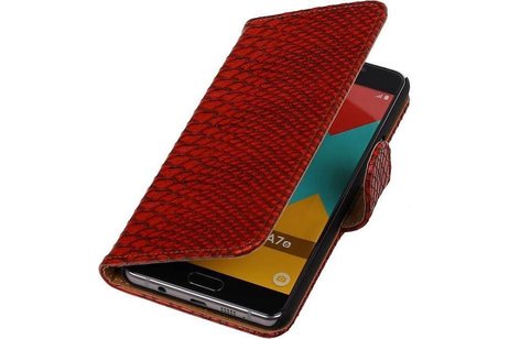 Slang Bookstyle Hoes - Geschikt voor Samsung Galaxy A7 (2016) A710F Rood