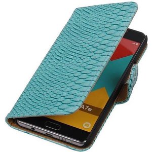 Slang Bookstyle Hoes voor Galaxy A7 (2016) A710F Turquoise