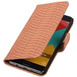 Slang Bookstyle Hoes - Geschikt voor Samsung Galaxy A7 (2016) A710F Licht Roze