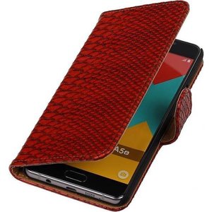 Slang Bookstyle Hoes voor Galaxy A5 (2016) A510F Rood