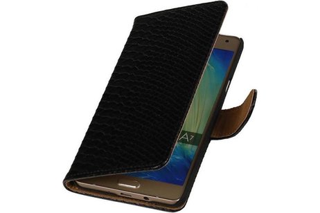 Slang Bookstyle Hoes - Geschikt voor Samsung Galaxy A7 Zwart