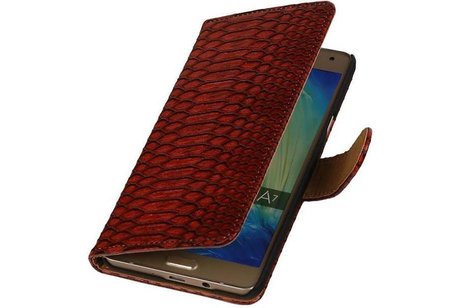 Slang Bookstyle Hoes voor Galaxy A7 Rood