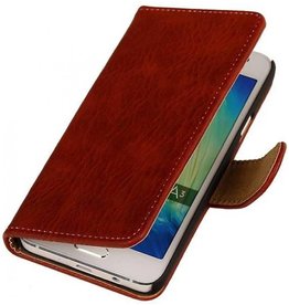 Hout Bookstyle Hoes voor Samsung Galaxy A3 Rood