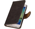 Hout Bookstyle Hoes voor Galaxy A3 Grijs