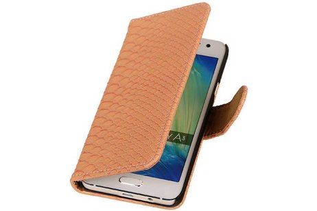 Slang Bookstyle Hoes - Geschikt voor Samsung Galaxy A3 Licht Roze