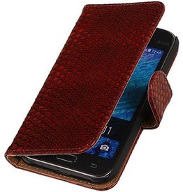 Slang Bookstyle Hoes voor Samsung Galaxy J1 J100F Rood