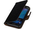 Slang Bookstyle Hoes voor Galaxy J1 J100F Zwart