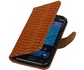 Slang Bookstyle Hoes - Geschikt voor Samsung Galaxy J1 J100F Bruin