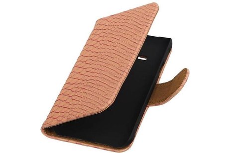 Slang Bookstyle Hoes - Geschikt voor Samsung Galaxy J1 Ace Licht Roze
