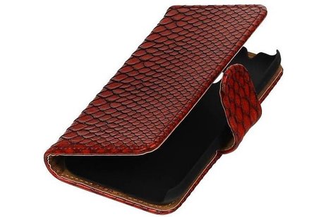 Slang Bookstyle Hoes - Geschikt voor Samsung Galaxy J1 mini (2016) J105F Rood