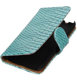 Slang Bookstyle Hoes voor Samsung Galaxy J1 mini (2016) J105F Turquoise
