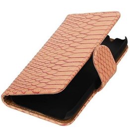 Slang Bookstyle Hoes voor Samsung Galaxy J1 mini (2016) J105F L.Roze