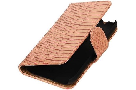 Slang Bookstyle Hoes - Geschikt voor Samsung Galaxy J1 mini (2016) J105F L.Roze