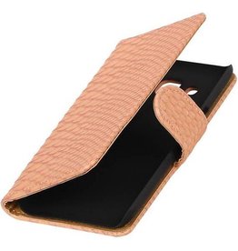 Slang Bookstyle Hoes voor Samsung Galaxy J2 J200F Licht Roze