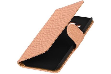 Slang Bookstyle Hoes - Geschikt voor Samsung Galaxy J2 J200F Licht Roze