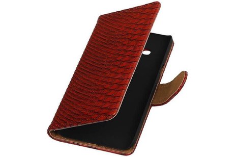Slang Bookstyle Hoes - Geschikt voor Samsung Galaxy J3 J300F Rood