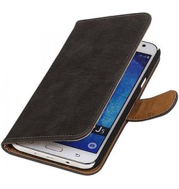 Hout Bookstyle Hoesje voor Galaxy J5 Grijs