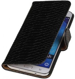 Slang Bookstyle Hoesje voor Samsung Galaxy J5 Zwart