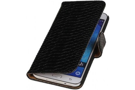 Slang Bookstyle Hoes - Geschikt voor Samsung Galaxy J5 Zwart