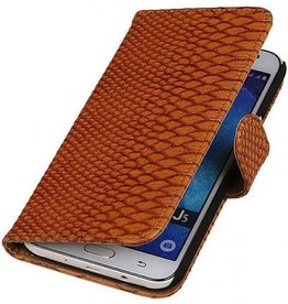 Slang Bookstyle Hoesje voor Samsung Galaxy J5 Bruin