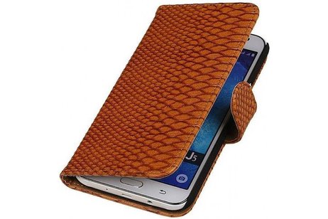 Slang Bookstyle Hoes - Geschikt voor Samsung Galaxy J5 Bruin