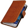 Slang Bookstyle Hoesje voor Galaxy J5 Bruin