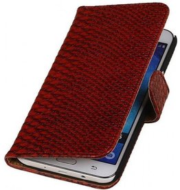 Slang Bookstyle Hoesje voor Galaxy J5 Rood