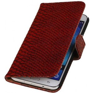Slang Bookstyle Hoes voor Galaxy J5 Rood