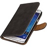 Hout Bookstyle Hoes voor Galaxy J7 Grijs