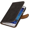 Hout Bookstyle Hoes voor Samsung Galaxy J7 Grijs