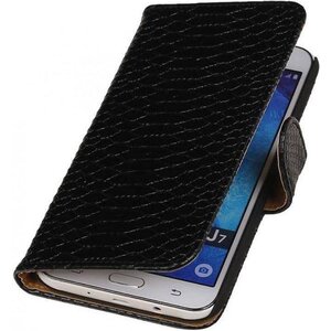 Slang Bookstyle Hoes - Geschikt voor Samsung Galaxy J7 Zwart