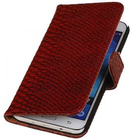 Slang Bookstyle Hoes voor Galaxy J7 Rood