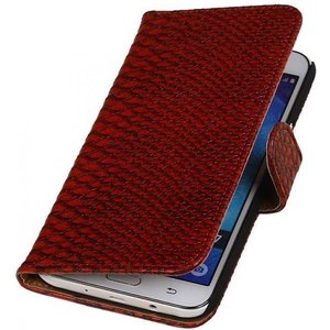 Slang Bookstyle Hoes voor Galaxy J7 Rood