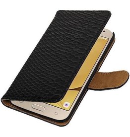 Slang Bookstyle Hoes voor Samsung Galaxy J2 (2016 ) J210F Zwart
