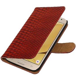Slang Bookstyle Hoes voor Samsung Galaxy J2 (2016 ) J210F Rood