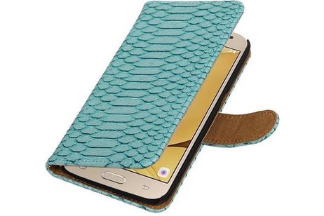 Slang Bookstyle Hoes - Geschikt voor Samsung Galaxy J2 (2016 ) J210F Turquoise