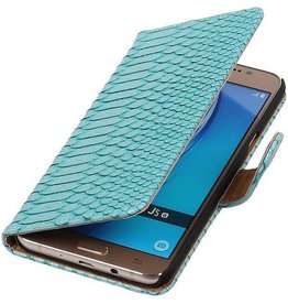 Slang Bookstyle Hoesje voor Samsung Galaxy J5 (2016) J510F Turquoise