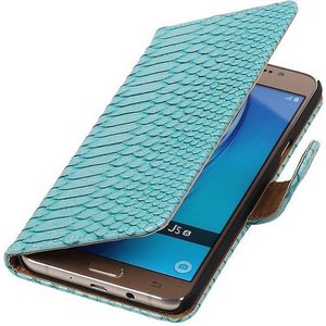Slang Bookstyle Hoes voor Galaxy J5 (2016) J510F Turquoise