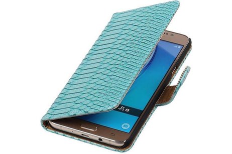 Slang Bookstyle Hoes voor Galaxy J5 (2016) J510F Turquoise