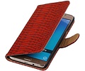 Slang Bookstyle Hoes voor Galaxy J7 (2016) J710F Rood