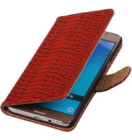 Slang Bookstyle Hoes voor Galaxy J7 (2016) J710F Rood