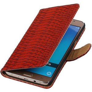 Slang Bookstyle Hoes - Geschikt voor Samsung Galaxy J7 (2016) J710F Rood