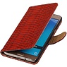 Slang Bookstyle Hoes voor Galaxy J7 (2016) J710F Rood