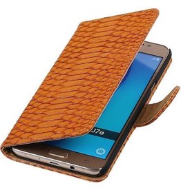 Slang Bookstyle Hoes voor Galaxy J7 (2016) J710F Bruin