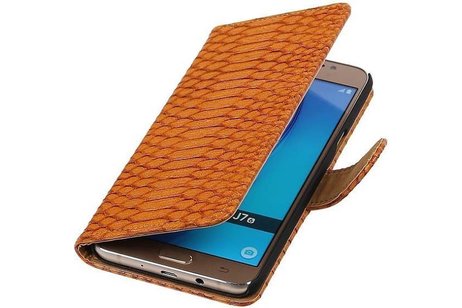 Slang Bookstyle Hoes - Geschikt voor Samsung Galaxy J7 (2016) J710F Bruin