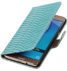Slang Bookstyle Hoes voor Samsung Galaxy J7 (2016) J710F Turquoise