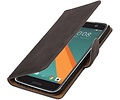 Bark Bookstyle Wallet Case Hoesje Geschikt voor de HTC 10 Grijs