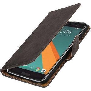 Bark Bookstyle Wallet Case Hoesje Geschikt voor de HTC 10 Grijs