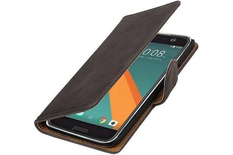 Bark Bookstyle Wallet Case Hoesje voor HTC 10 Grijs